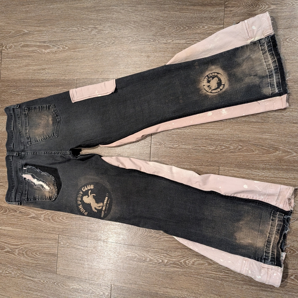 Stylish Black and Pink Women's Jeans
